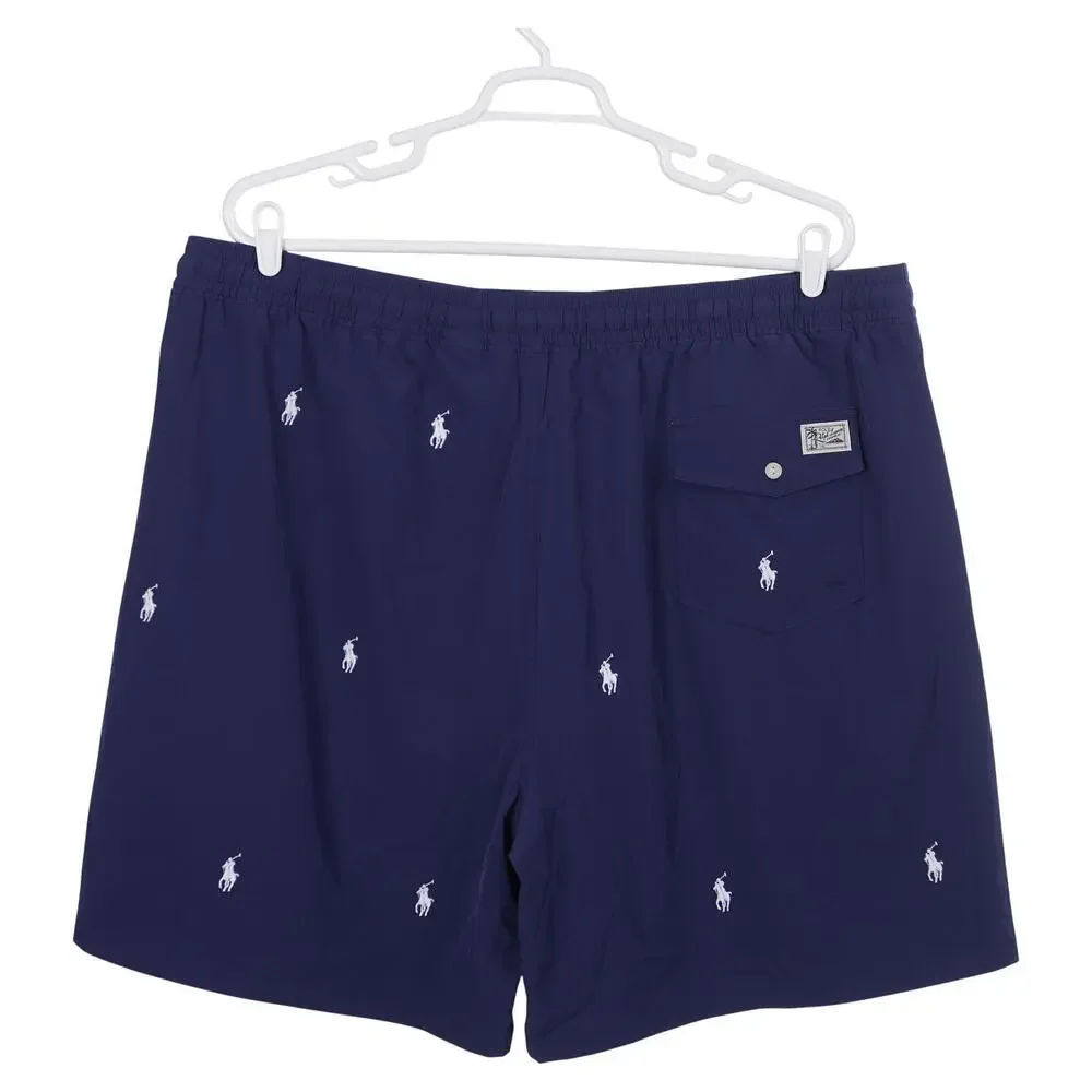 NWOT Polo Ralph Lauren Traveler Swim Trunks 4XLT Blue Pony Pockets Lined Shorts